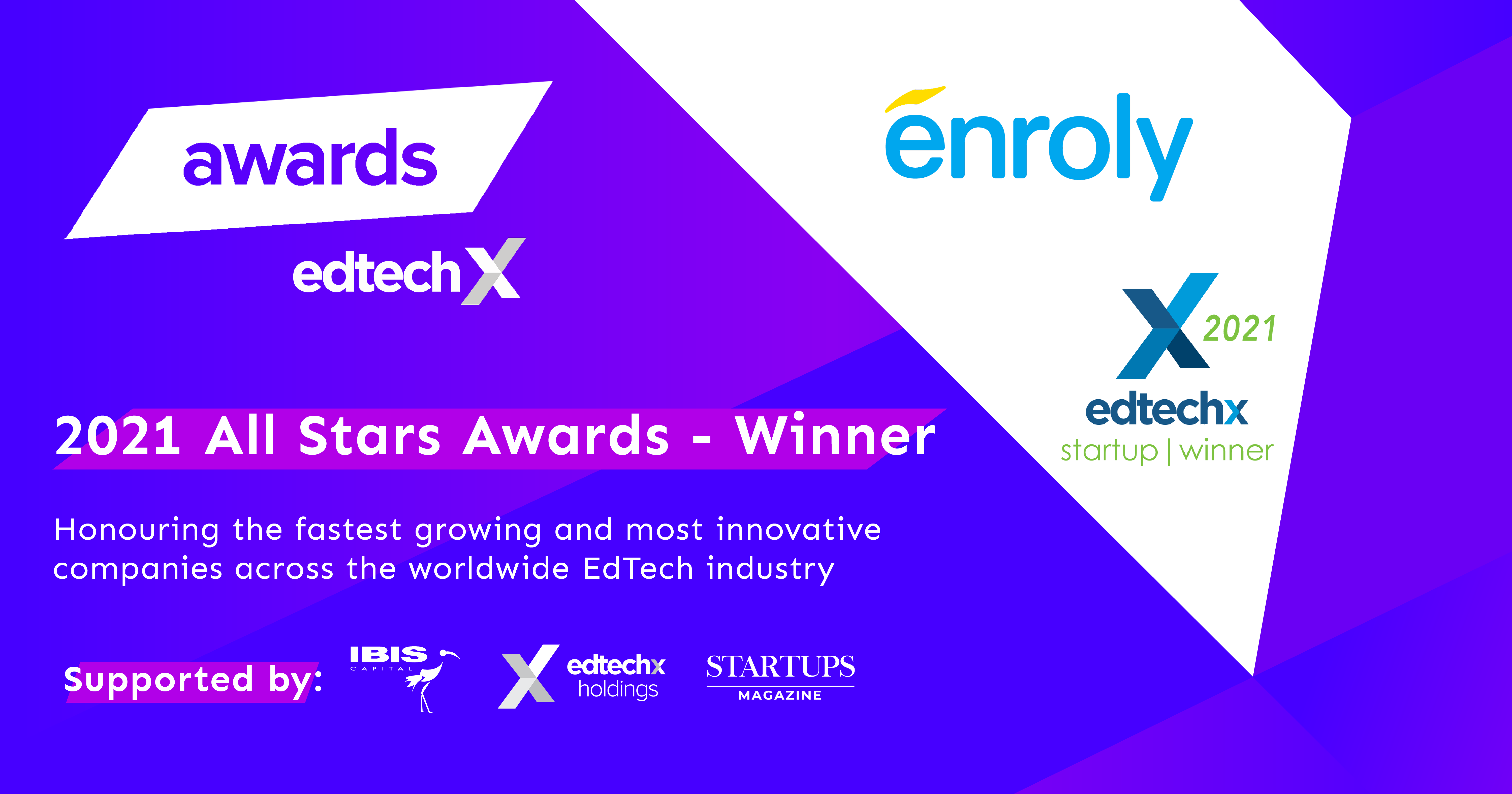Enroly wins 2021 EdTechX Startup Award for Innovation & Growth